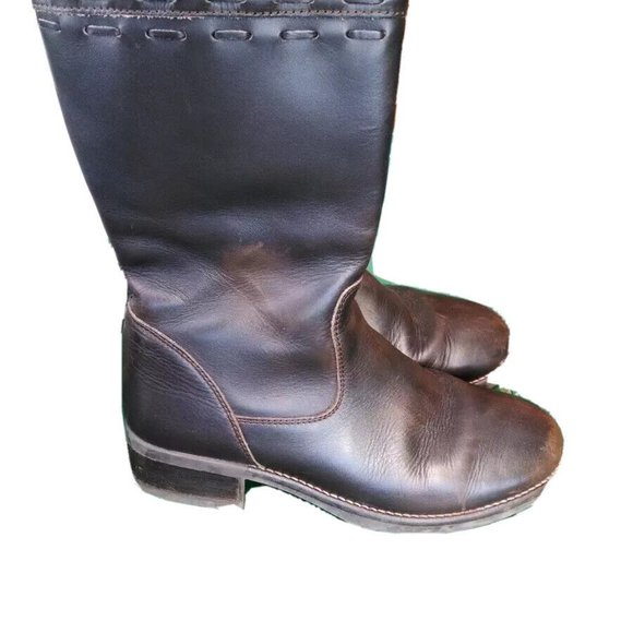 LL BEAN - Brown Leather Boots - Womens Lined - Size 8 1/2 - Distressed Look - Picture 3 of 10